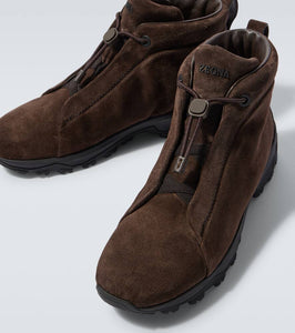 Zegna Triple Stitch suede high-top sneakers