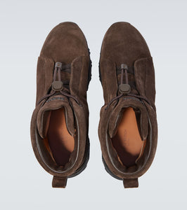 Zegna Triple Stitch suede high-top sneakers