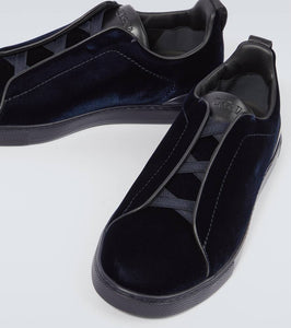 Zegna Triple Stitch suede-trimmed sneakers