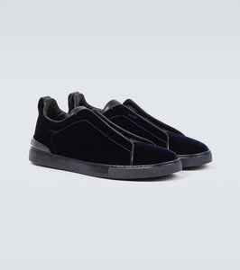 Zegna Triple Stitch suede-trimmed sneakers
