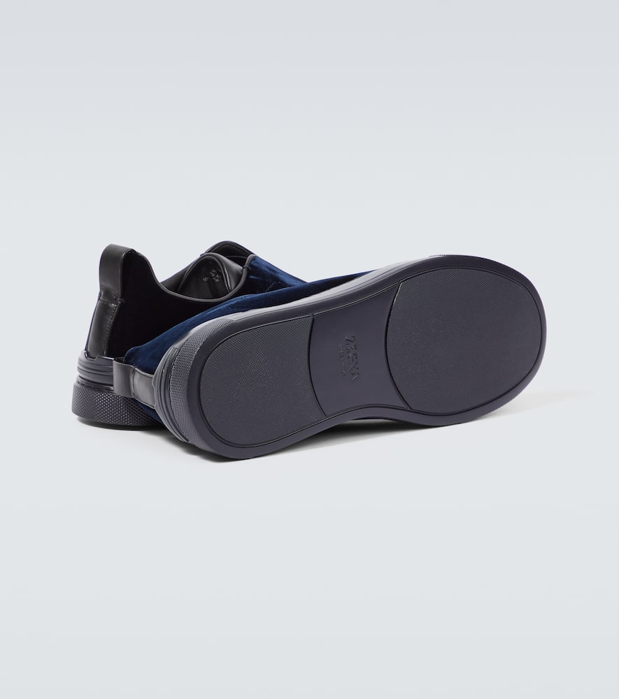 Zegna Triple Stitch suede-trimmed sneakers