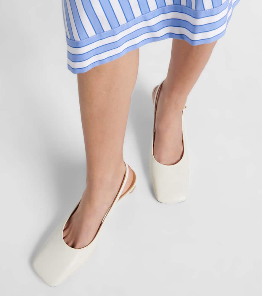JW Anderson Chain-detail leather slingback pumps