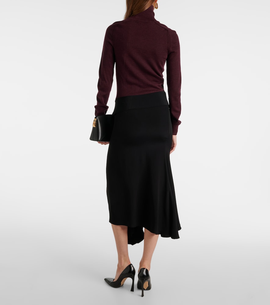Victoria Beckham Tie-detail wool midi dress