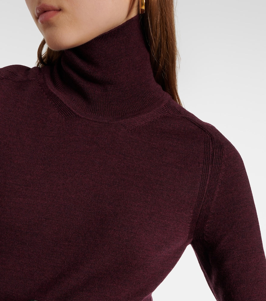 Victoria Beckham Tie-detail wool midi dress