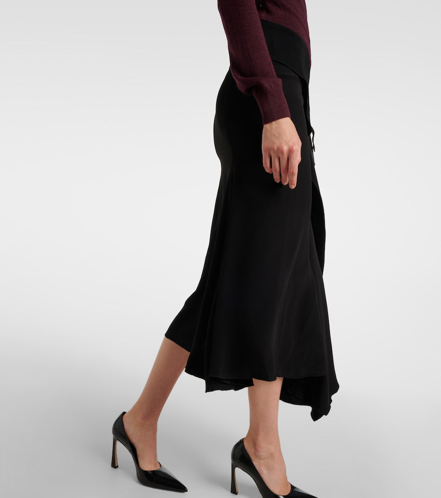 Victoria Beckham Tie-detail wool midi dress