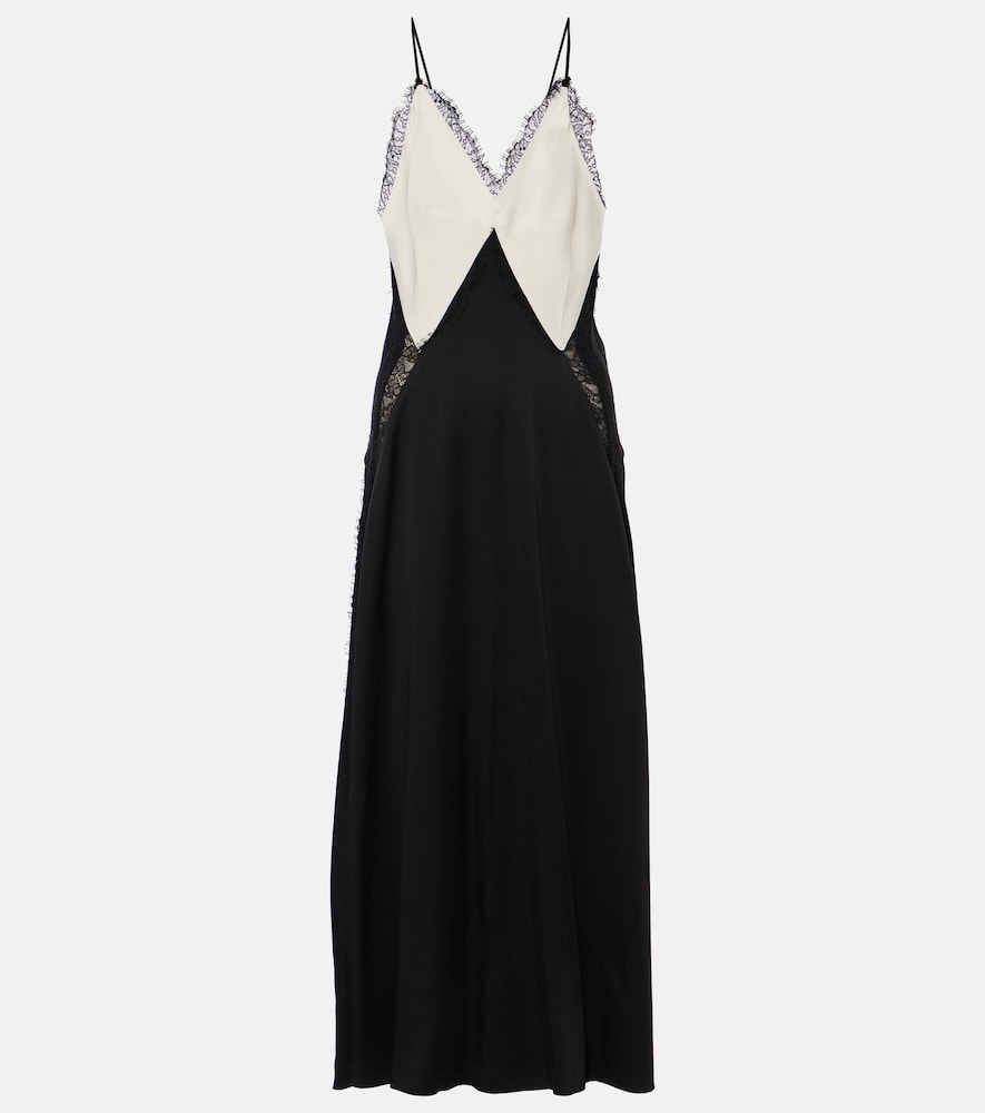 Victoria Beckham Lace-trimmed  satin slip dress. 维多利亚·贝克汉姆蕾丝边缎面吊带裙
