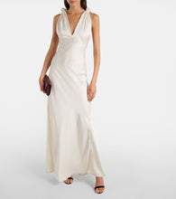 Victoria Beckham Gathered open-back  satin gown