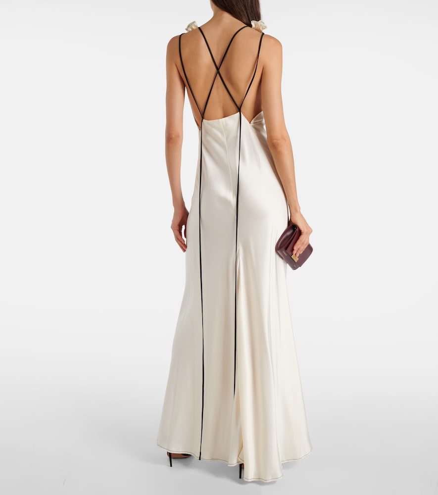 Victoria Beckham Gathered open-back  satin gown