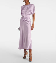 Victoria Beckham Gathered satin midi dress