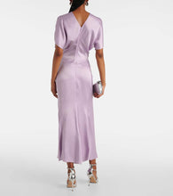 Victoria Beckham Gathered satin midi dress