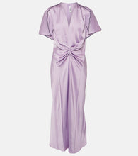 Victoria Beckham Gathered satin midi dress. Victoria Beckham 褶皱缎面中长连衣裙