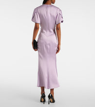 Victoria Beckham Gathered satin midi dress
