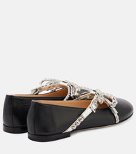 Mach & Mach Embellished leather ballet flats