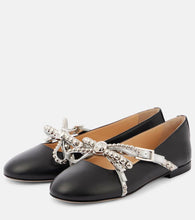 Mach & Mach Embellished leather ballet flats