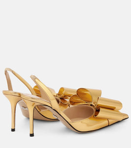 Mach & Mach Le Cadeau 90 mirrored leather slingback pumps
