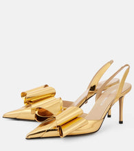 Mach & Mach Le Cadeau 90 mirrored leather slingback pumps
