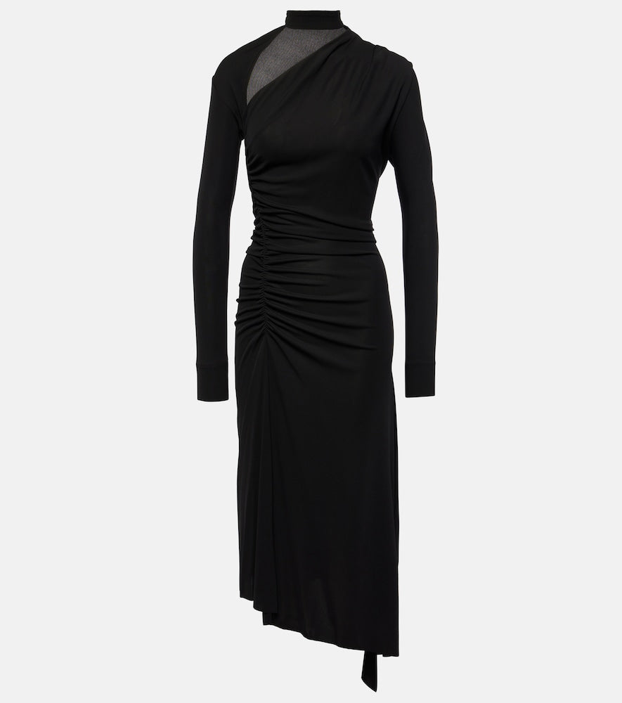 Victoria Beckham Asymmetric ruched midi dress. 维多利亚·贝克汉姆不对称褶皱中长连衣裙