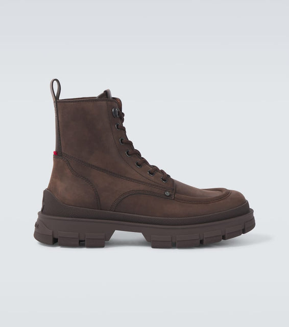 Moncler Hevea City leather lace-up boots