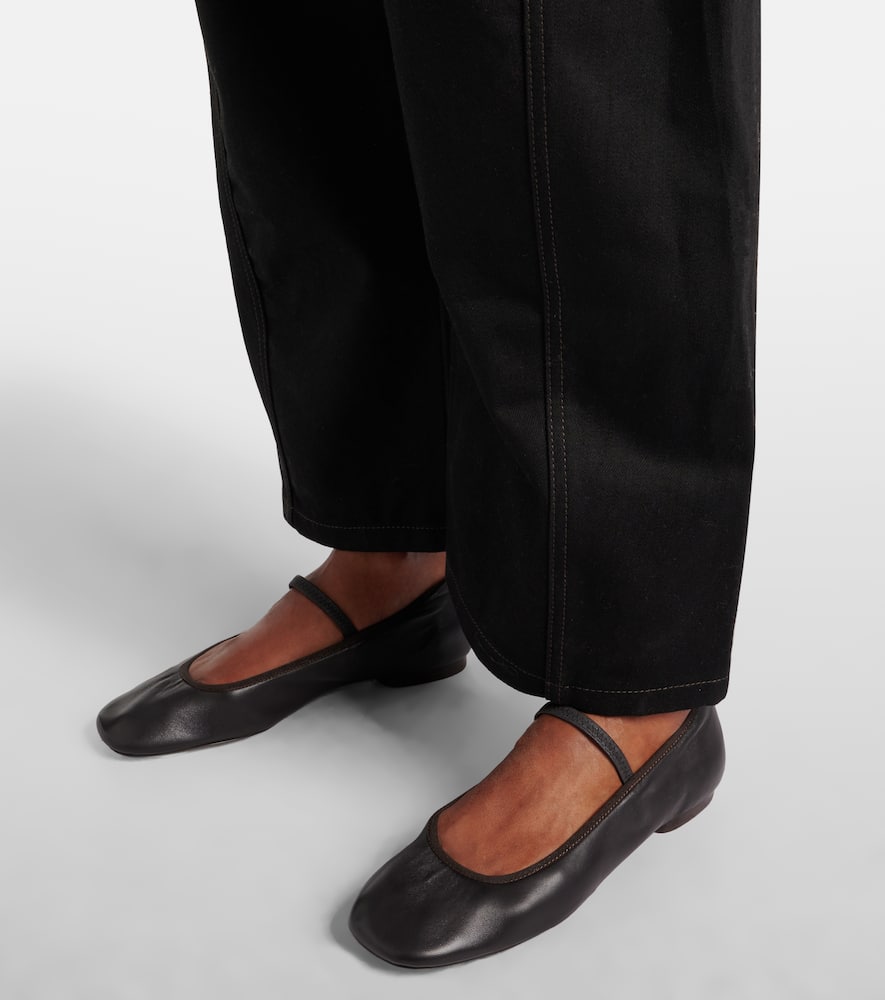 Lemaire Square Flat leather Mary Jane flats