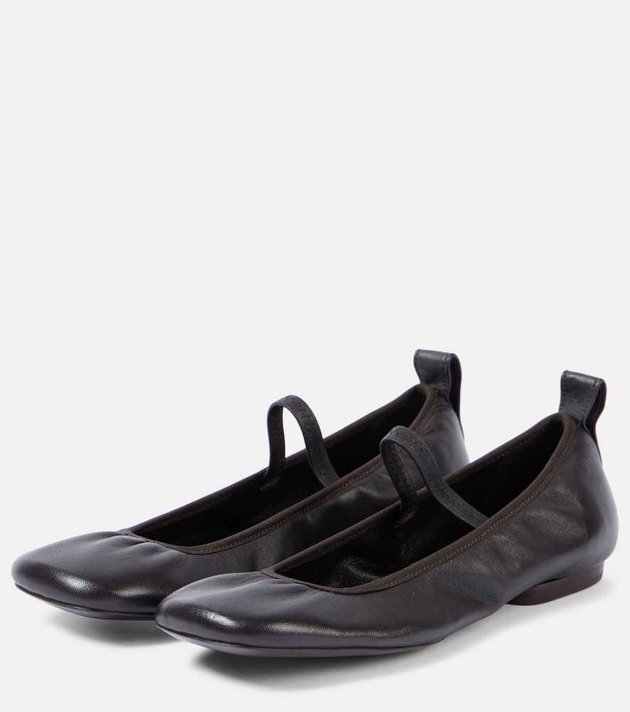 Lemaire Square Flat leather Mary Jane flats