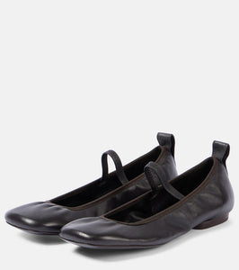 Lemaire Square Flat leather Mary Jane flats