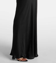 Saint Laurent Lace-trimmed silk charmeuse gown