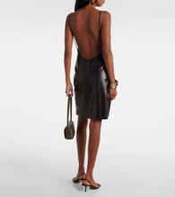 Saint Laurent Leather slip dress