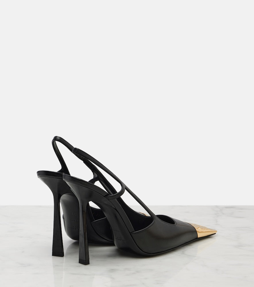 Saint Laurent Jeanne 110 leather slingback pumps