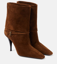Saint Laurent Niki 90 suede ankle boots - Saint Laurent Niki 90 麂皮踝靴