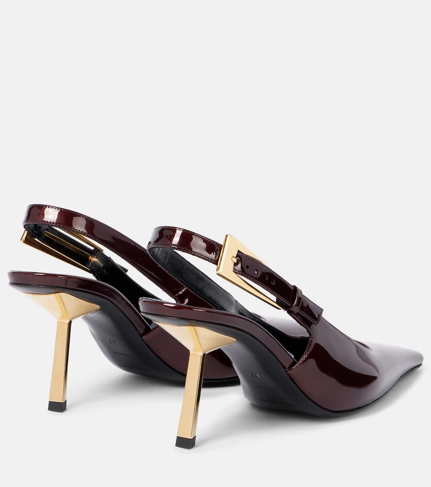 Saint Laurent Lee 75 patent leather slingback pumps