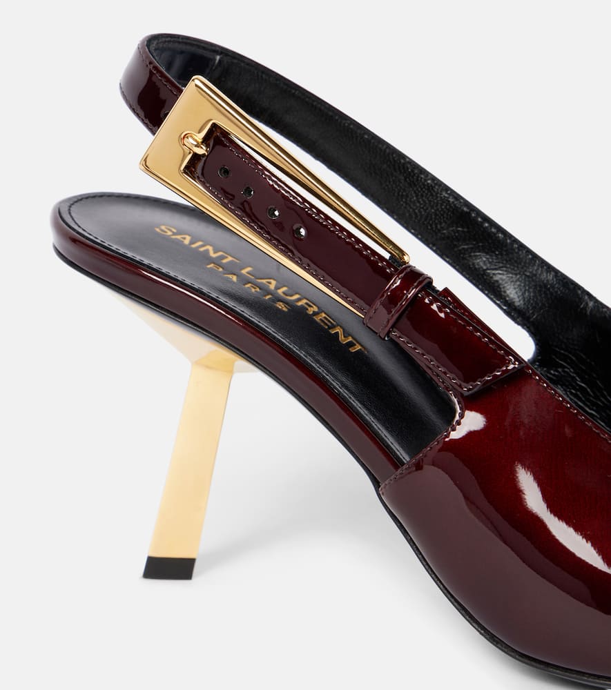 Saint Laurent Lee 75 patent leather slingback pumps