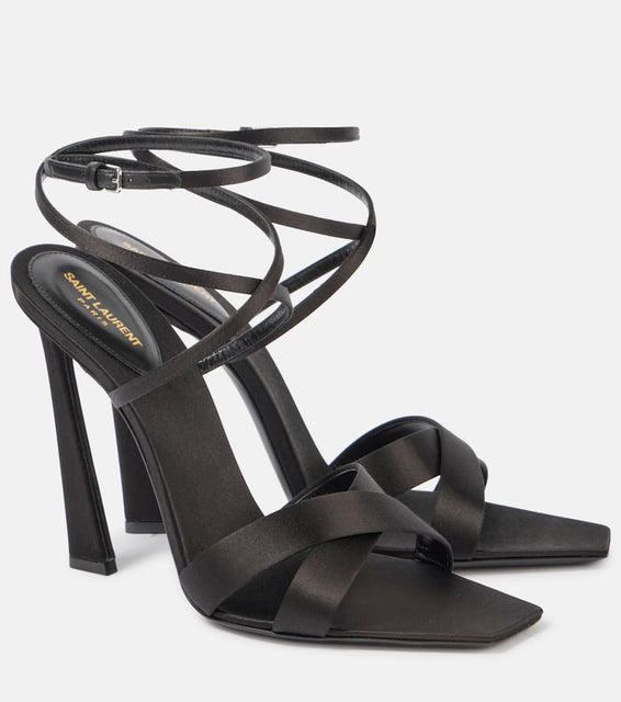 Saint Laurent Corinne 110 satin cr√É¬™pe sandals