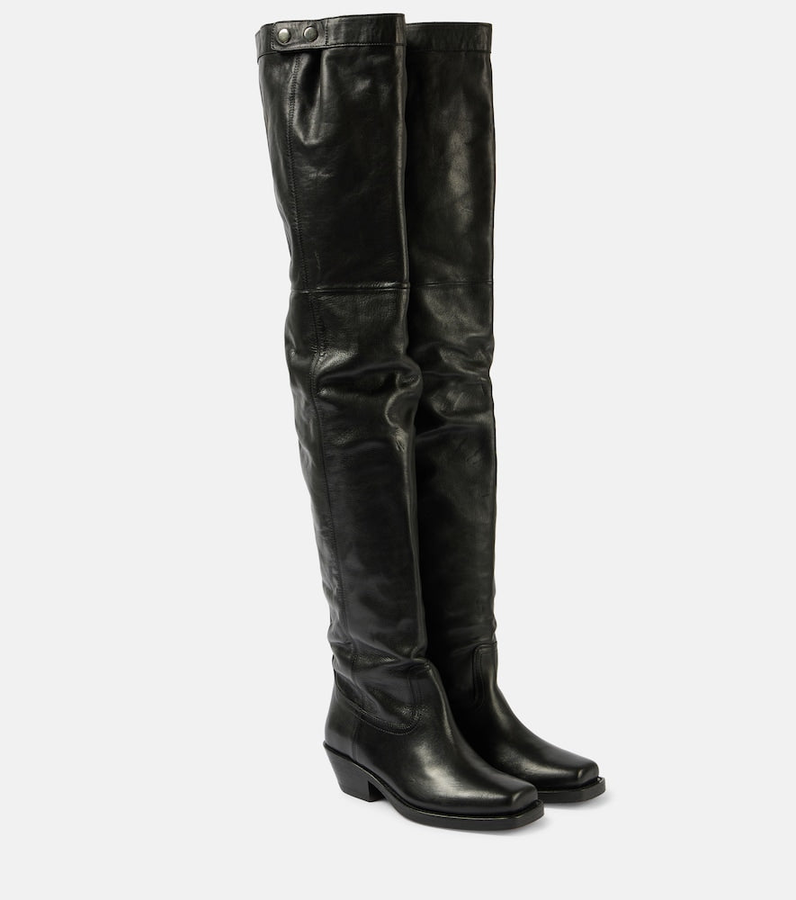 Isabel Marant Amati leather knee-high boots - Isabel Marant Amati 皮革过膝长靴