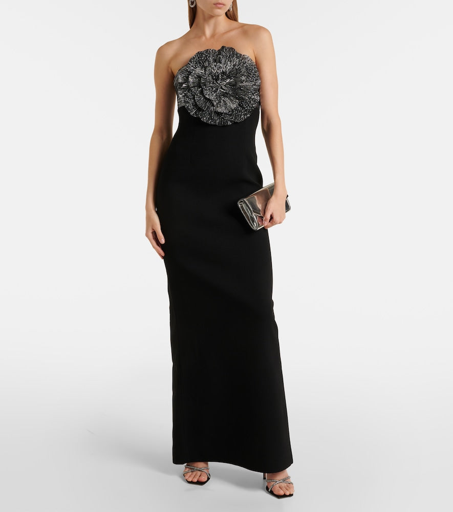 Rebecca Vallance Lumi floral-appliqu√É¬© gown