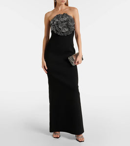 Rebecca Vallance Lumi floral-appliqu√É¬© gown