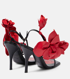Magda Butrym Floral-appliqu√É¬© leather slingback sandals
