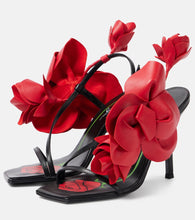 Magda Butrym Floral-appliqu√É¬© leather slingback sandals