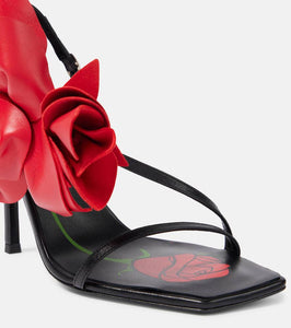 Magda Butrym Floral-appliqu√É¬© leather slingback sandals