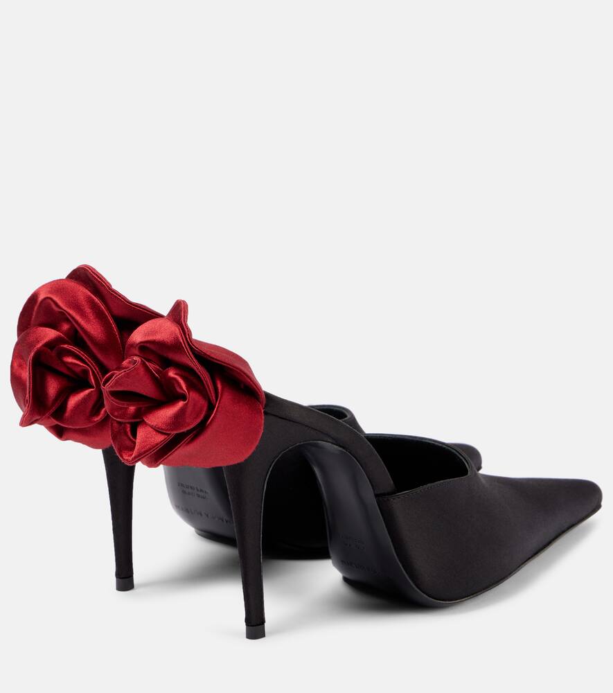 Magda Butrym Floral-appliqu√É¬© satin mules