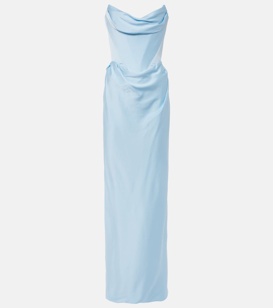 Vivienne Westwood Galaxy strapless satin gown. 薇薇安·韦斯特伍德 Galaxy 无肩带缎面礼服