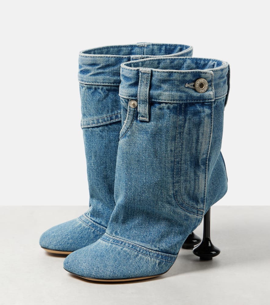 Loewe Toy Panta 90 denim ankle boots