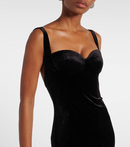 Balenciaga Velvet jersey bustier gown