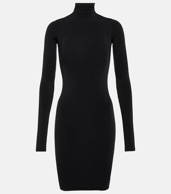Balenciaga Mockneck jersey minidress