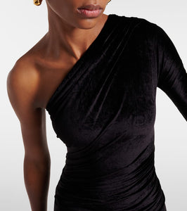 Balenciaga Asymmetric one-shoulder velvet gown