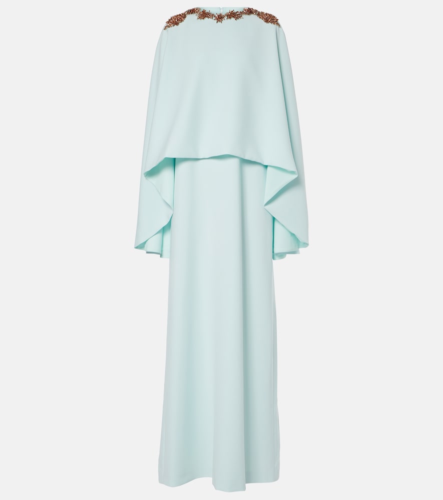 Costarellos Elin embellished caped  gown. 科斯塔雷洛斯·埃林缀饰披肩礼服