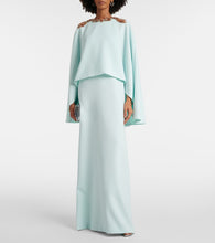 Costarellos Elin embellished caped  gown