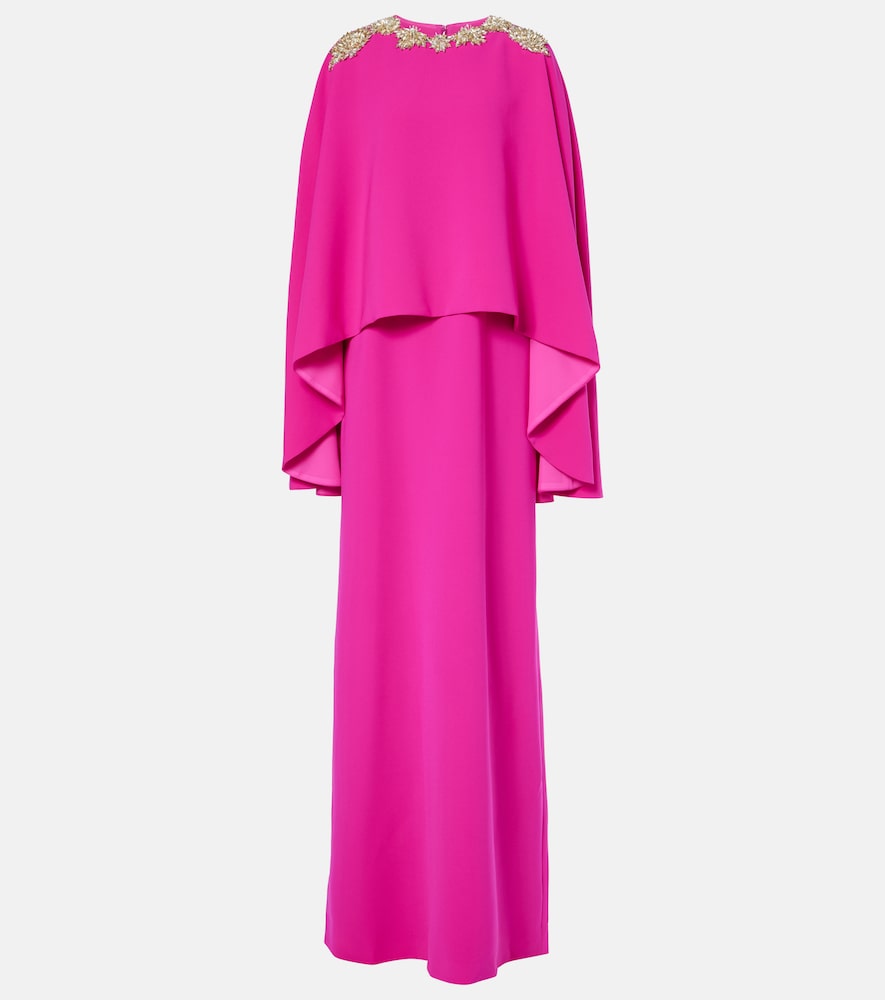 Costarellos Elin embellished caped  gown. 科斯塔雷洛斯·埃林缀饰披肩礼服