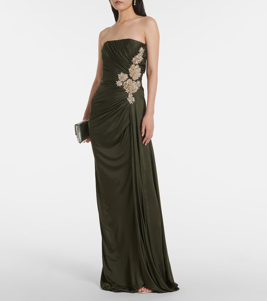 Costarellos Elettra embellished jersey gown