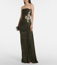 Costarellos Elettra embellished jersey gown