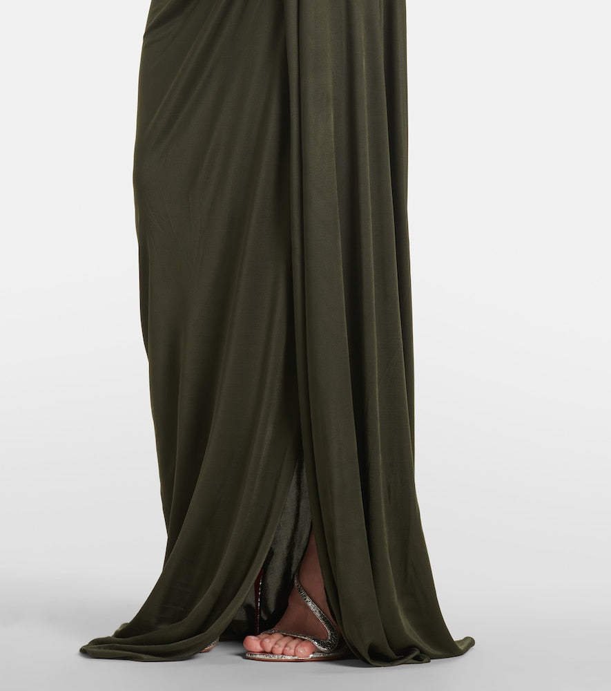 Costarellos Elettra embellished jersey gown